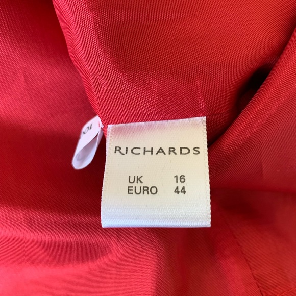 English Richards mini black & red Dress sheer mesh black velvet leaves US 12 - Picture 11 of 16